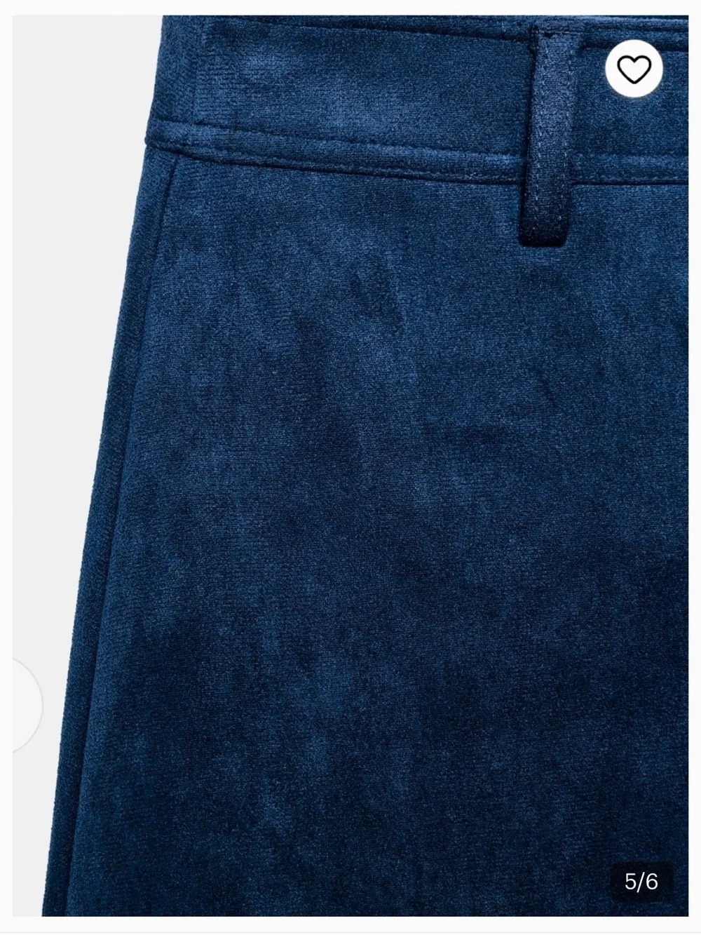 Zara Faux Suede Blue Maxi Skirt